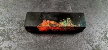 Hybrid wood (HY8) blue/orange stabilized burl poplar 