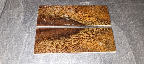 Mammoth bone stabilized handle scales pair (natural)