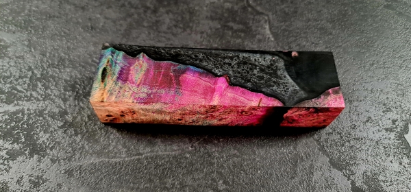 Hybrid wood (HY1) blue/pink stabilized burl poplar 