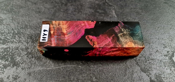 Hybrid wood (HY9) blue/pink stabilized burl poplar 