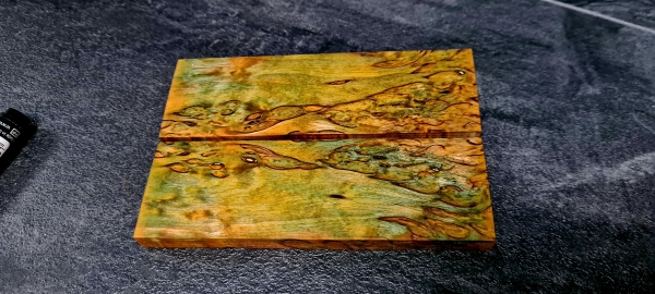 Stabilized curly birch handle scales (GS5)