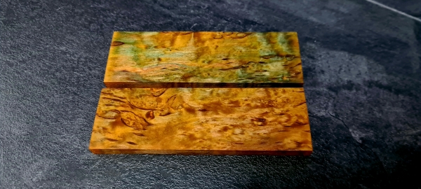Stabilized curly birch handle scales (GS4)