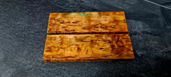 Stabilized curly birch handle scales (GS4)