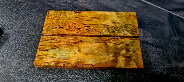 Stabilized curly birch handle scales (GS5)