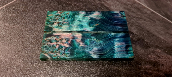 Stabilized curly birch handle scales (GS8)