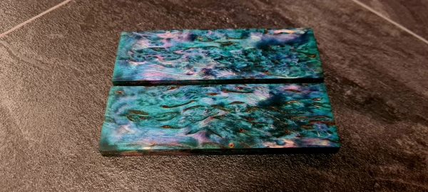 Stabilized curly birch handle scales (GS9)